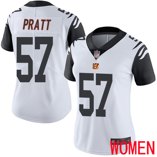 Cincinnati Bengals Limited White Women Germaine Pratt Jersey NFL Footballl 57 Rush Vapor Untouchable